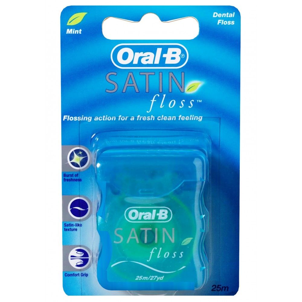 Зубная нить Satin Floss мятная Oral-B, 25 м