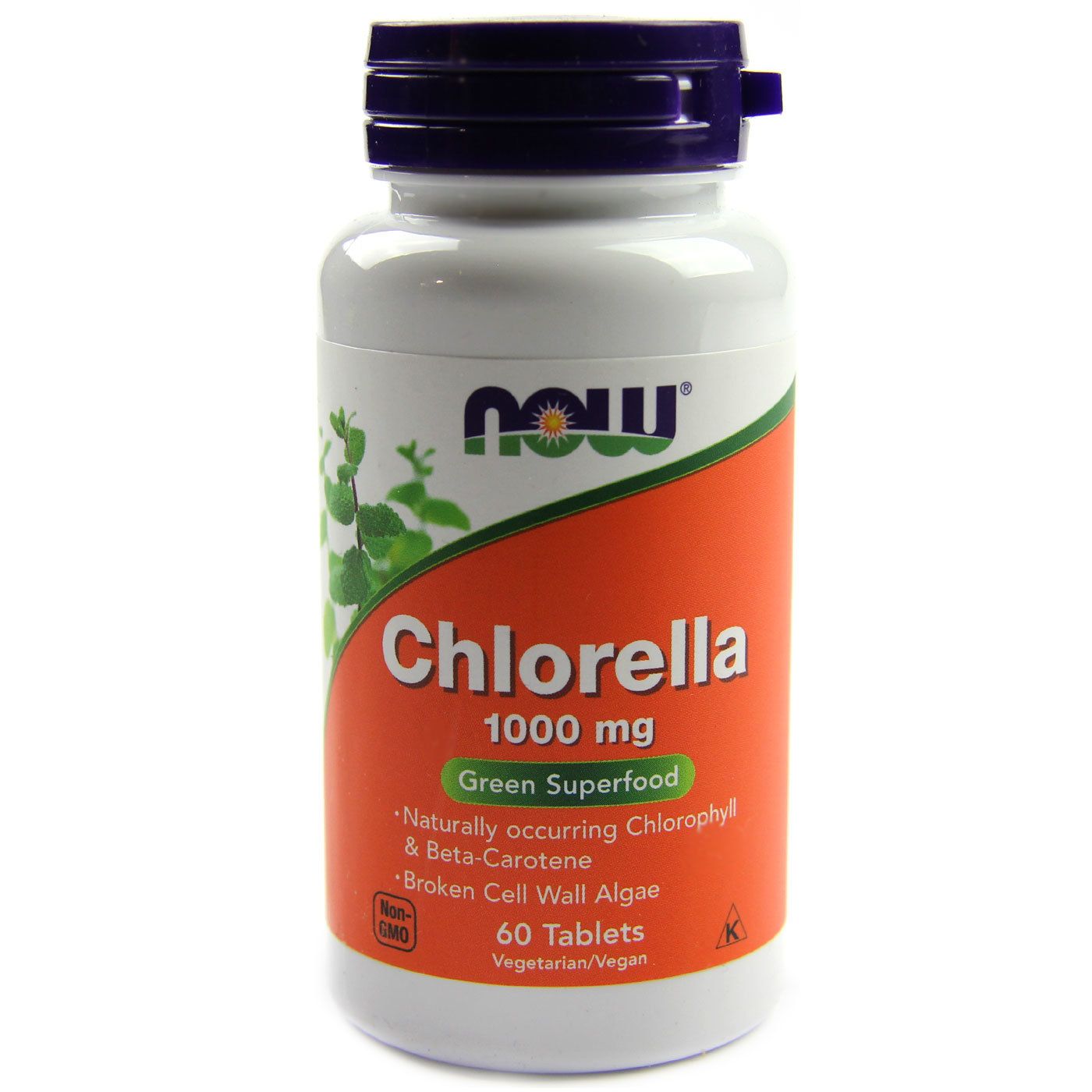 Хлорелла Chlorella богатый источник белка, витаминов и микроэлементов 1000 мг Now Foods, 60 шт