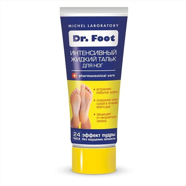 Тальк интенсивный жидкий для ног от потливости и неприятного запаха Dr.Foot, 75 мл