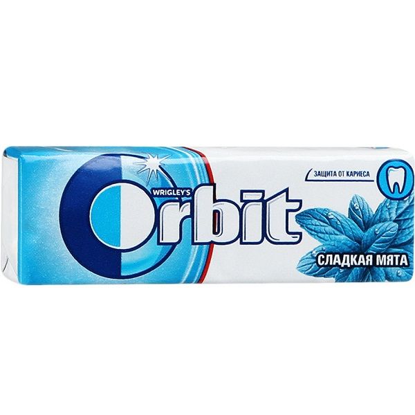 Жевательная резинка Orbit сладкая мята защита от кариеса, 10 шт
