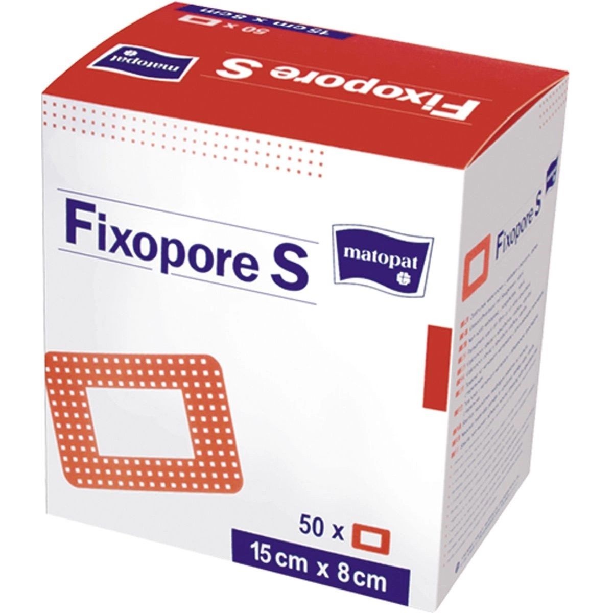 Стерильная повязка с впитывающим слоем Matopat Fixopore S 8х15 см, 50 шт