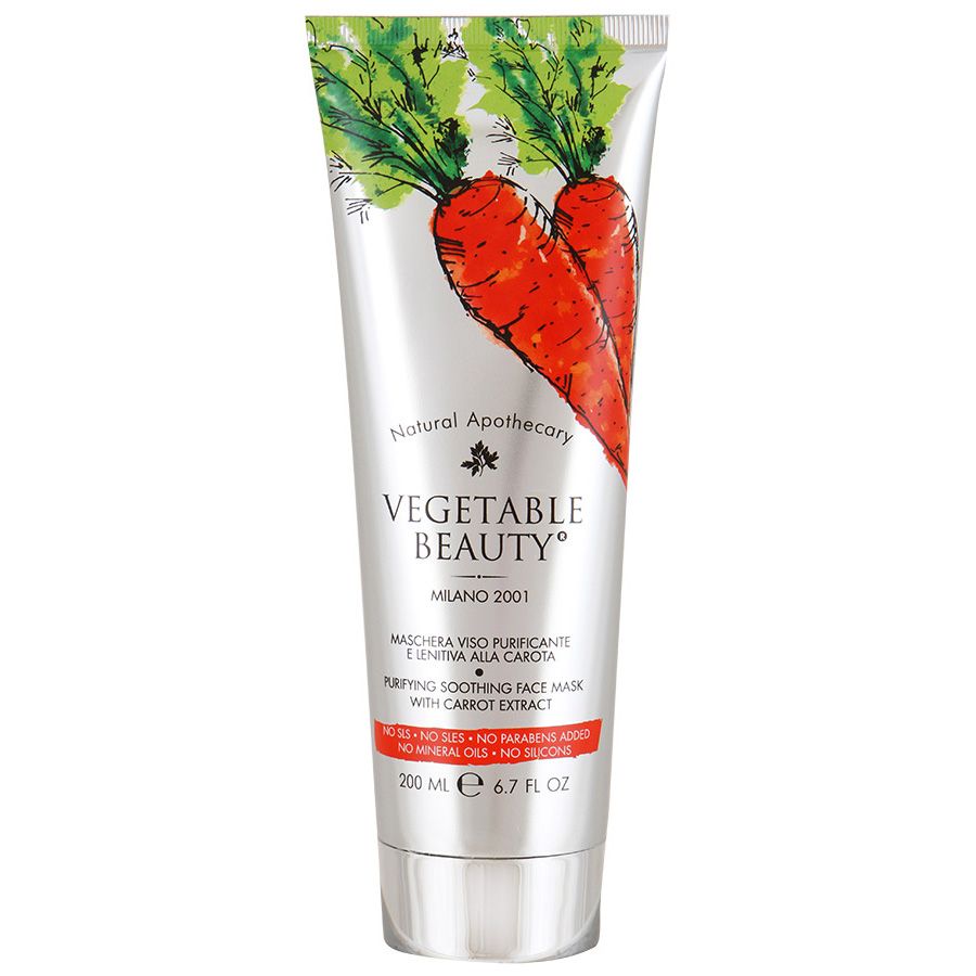 Маска для лица очищающая успокаивающая с экстрактом моркови Vegetable Beauty, 200 мл