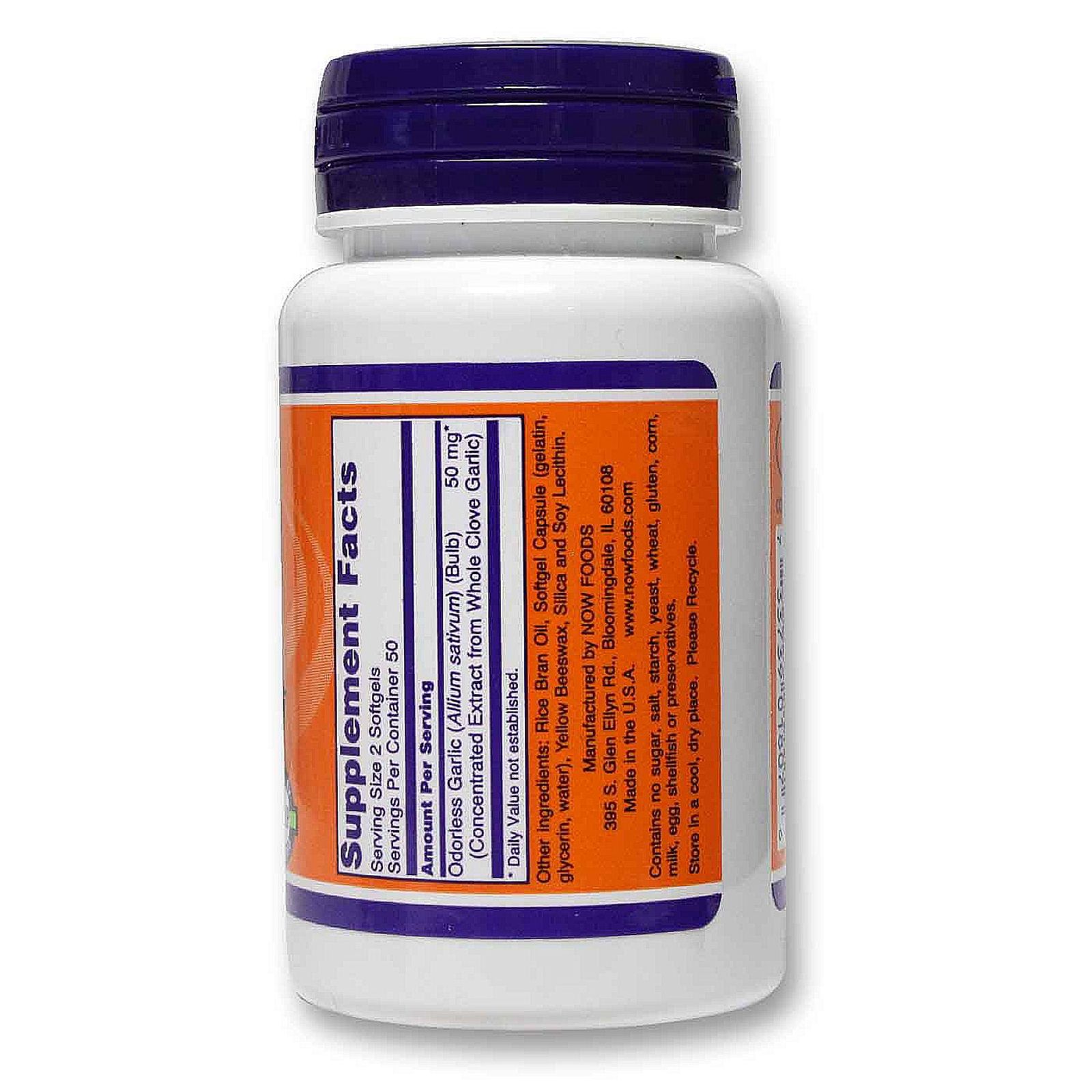 Odorlees Garlic, Экстракт Чеснока, Бактерицидное действие, Now Foods, 100 капсул