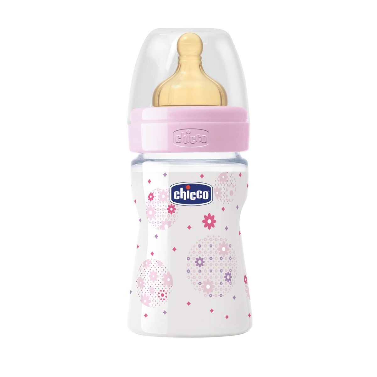 Бутылочка с латексной соской Chicco Well-Being Girl от 0 мес, 150 мл