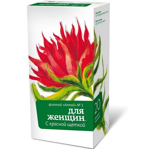Фиточай "Алтай" №1 для женщин с красной щеткой, 20 фильтр-пакетов х 2 г