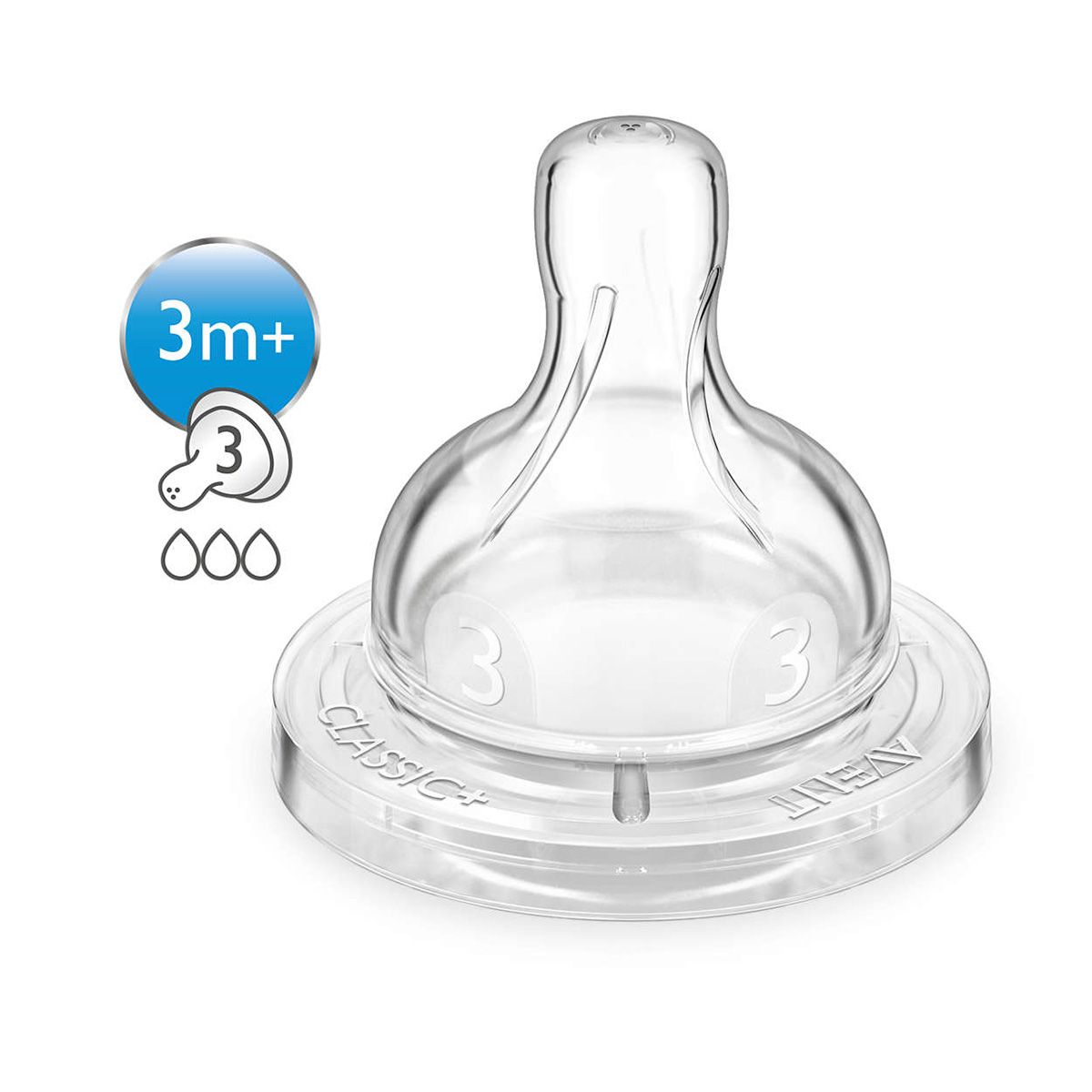 Соска со средним потоком серии Classic от 3 месяцев Philips Avent, 2 шт