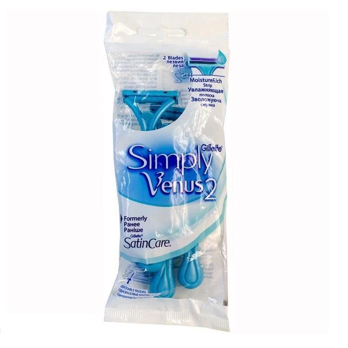 Одноразовая бритва simply venus 2 satin care Gillette, 4 шт
