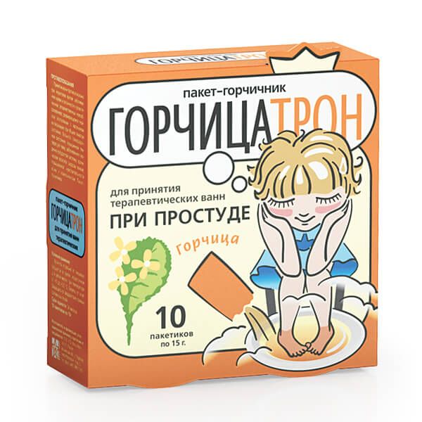 Пакет-горчичник для принятия терапевтических ванн при простуде Горчицатрон 10 пак. 15 г.