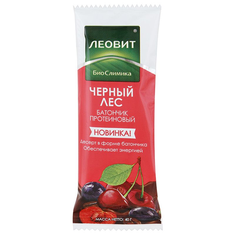 Биослимика батончик протеиновый черный лес Леовит, 40 г