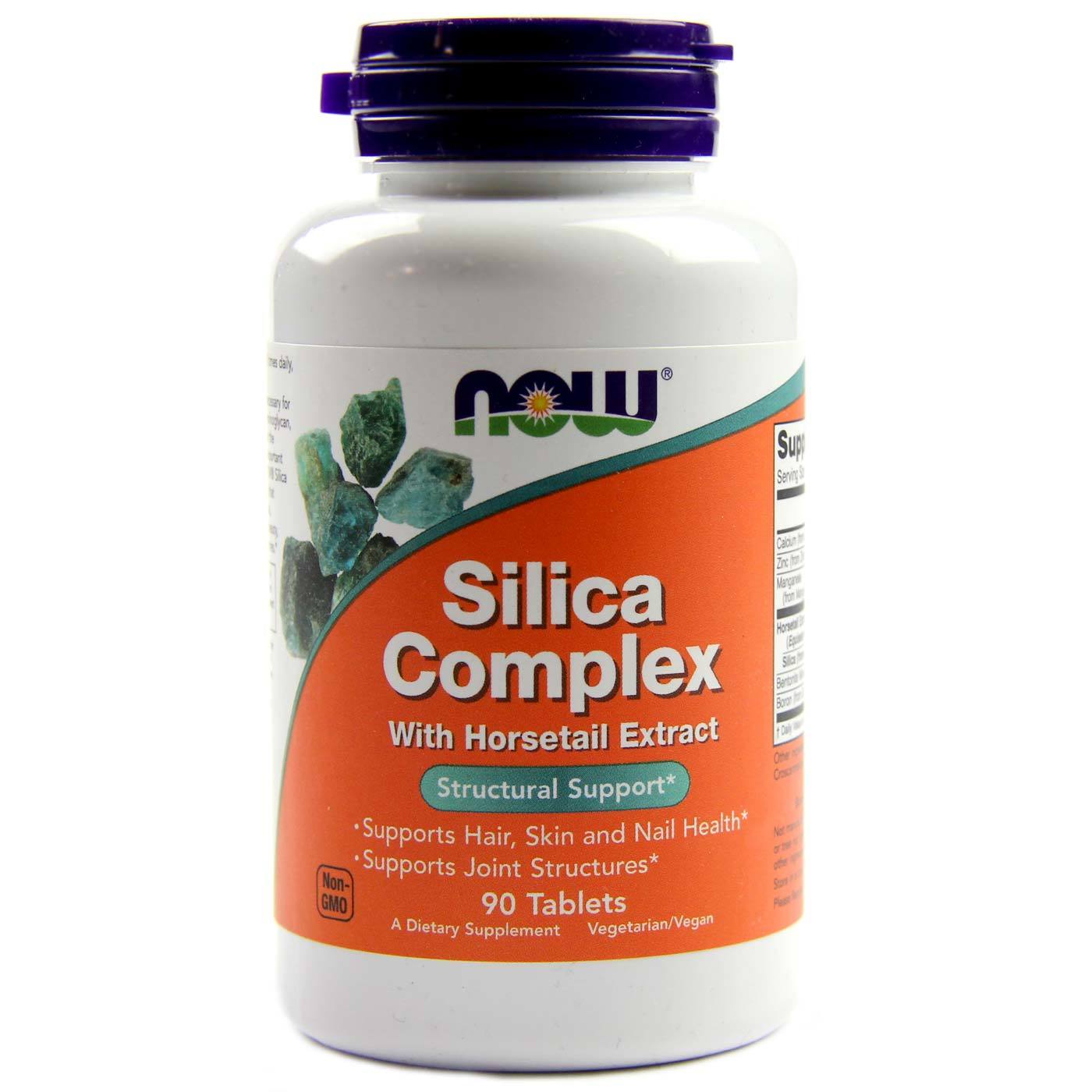 Silica Complex, Сила волос и ногтей, Минералы, Now Foods, 500 мг, 90 таблеток