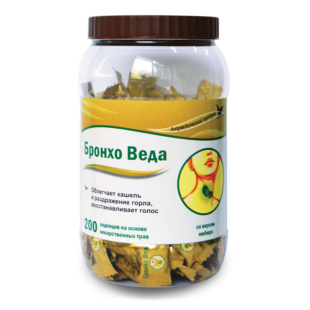 Леденцы травяные имбирь Бронхо Веда, 200 шт