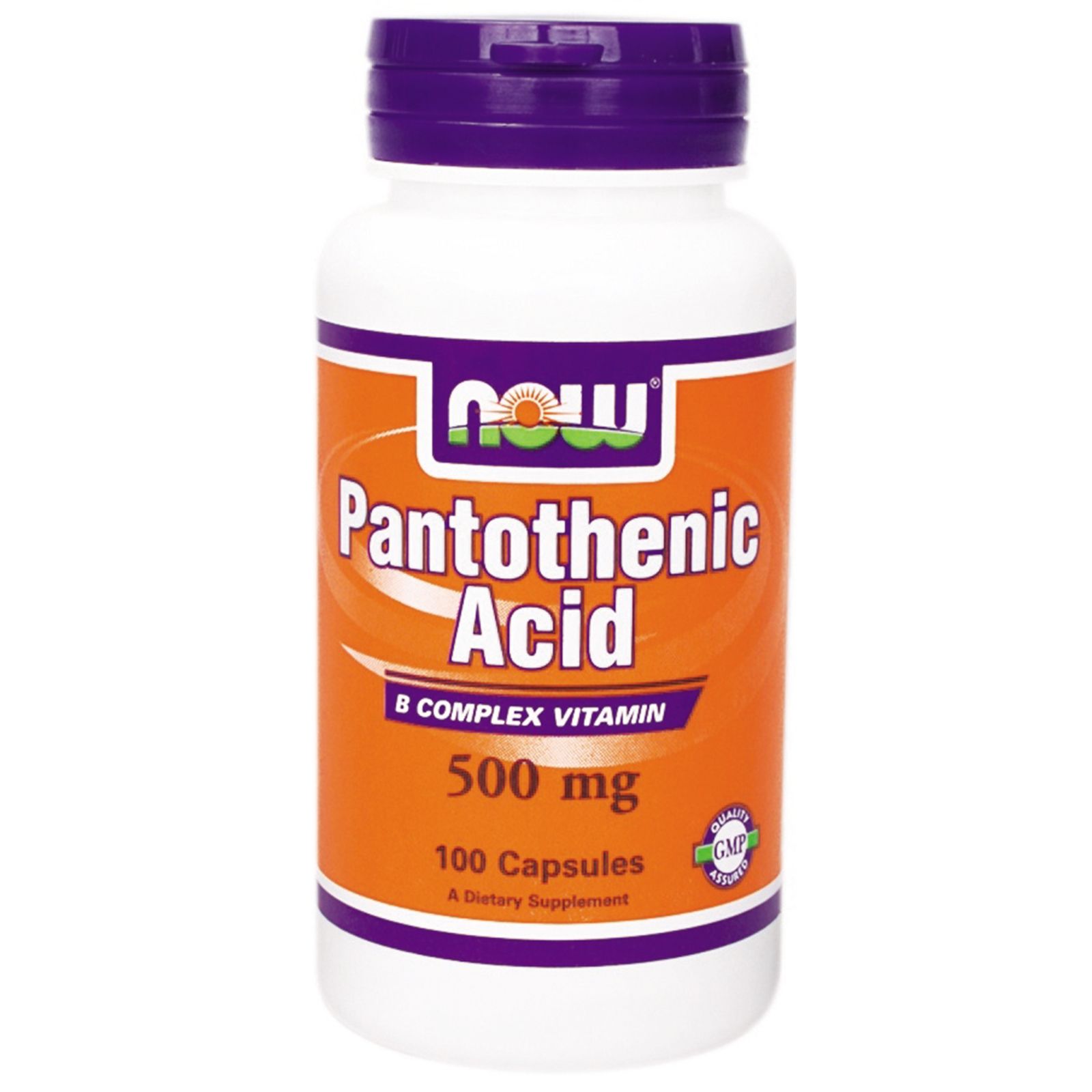 Pantothenic Acid, Защита от стрессов, Витамин B 5, Now Foods, 500 мг, 100 капсул