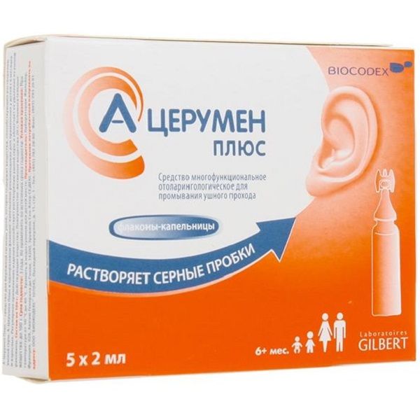 Средство многофункциональное отоларингологическое для промывания ушного прохода A-Cerumen Нео Плюс, 2 мл 5 шт