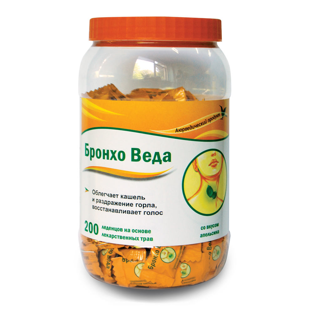 Леденцы травяные апельсин Бронхо Веда, 200 шт
