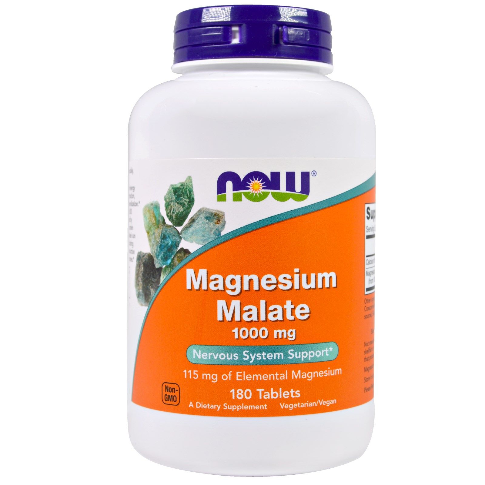 Magnesium Malate, Магний, Cосудорасширяющий, Now Foods, 1000 мг, 180 таблеток
