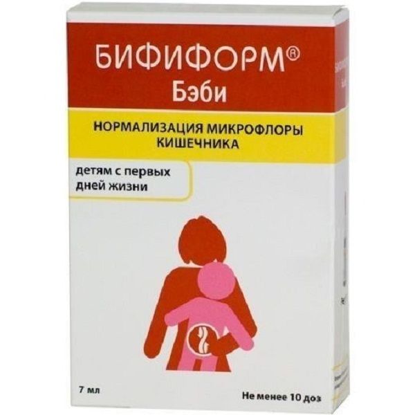 Детские капли Бифиформ Бэби для нормализации микрофлоры кишечника, 7 мл