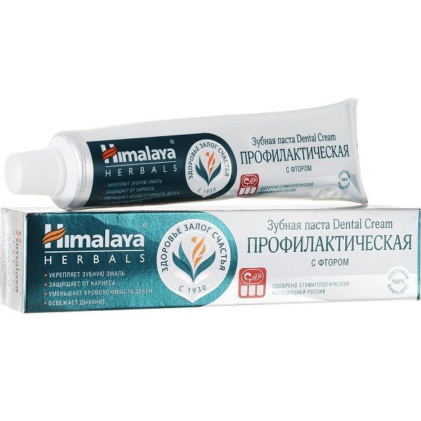 Профилактическая зубная паста с фтором Himalaya Herbals, 100 г