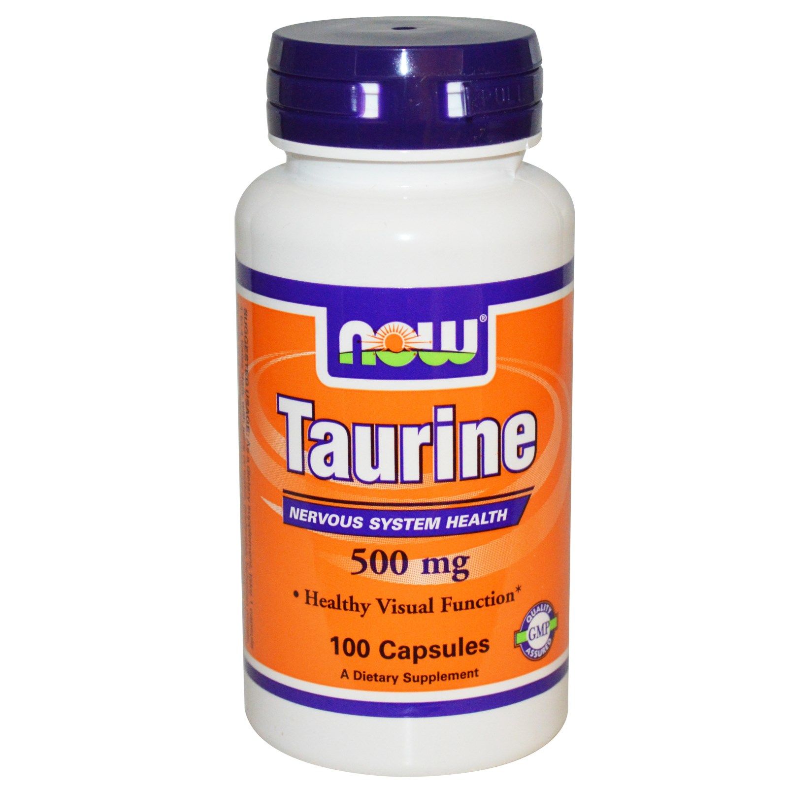 Taurine, Таурин, Нарушения нервной системы и мозга, Now Foods, 500 мг, 100 капсул