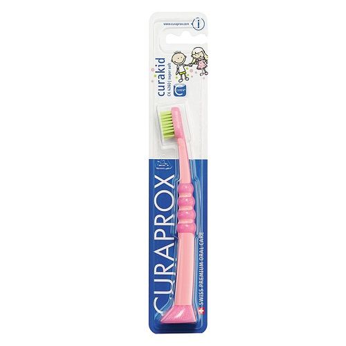 Детская зубная щетка от 0 до 4 лет с гумированной ручкой Curaprox, 1 шт