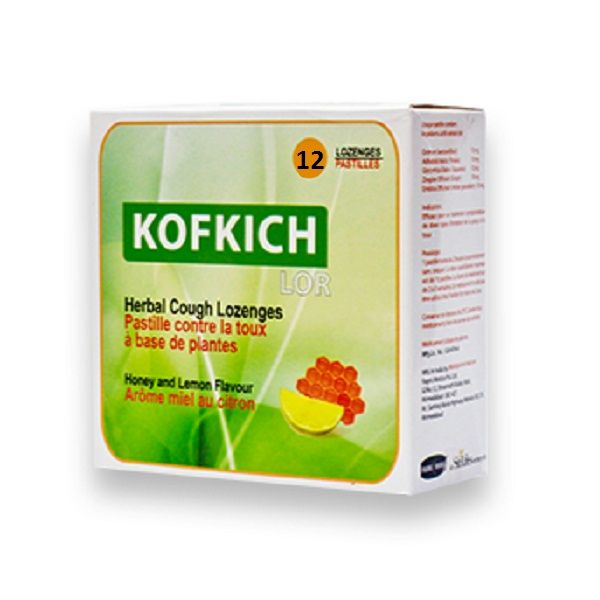 Растительные пастилки от кашля Кофкич Лор лимонно-медовые, 12 шт