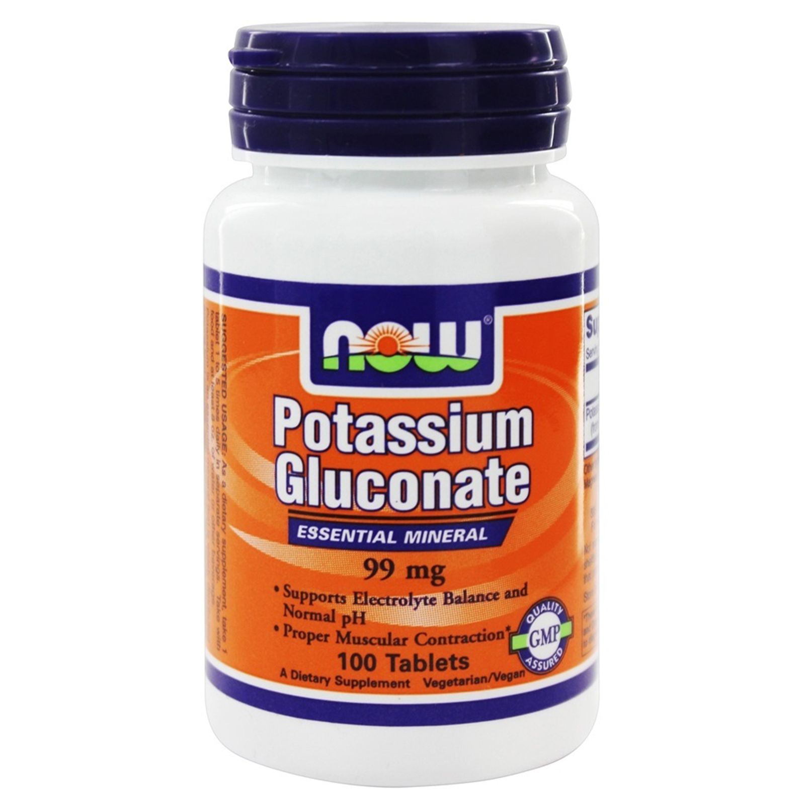 Potassium Gluconate  Поддержка иммунитета  Now Foods  99 мг, 100 таблеток