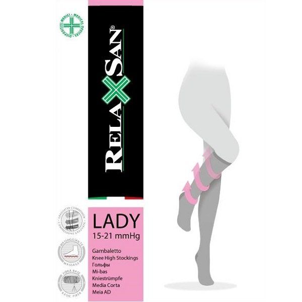 Компрессионные гольфы Relaxsan Gambaletto Lady 15-21 mmHg телесного цвета, размер 3