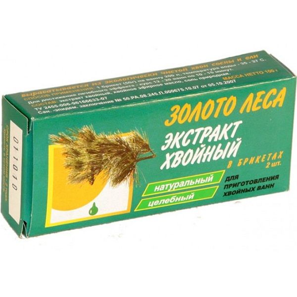 Хвойный экстракт в брикетах для приготовления хвойных ванн 50 г, 2 шт