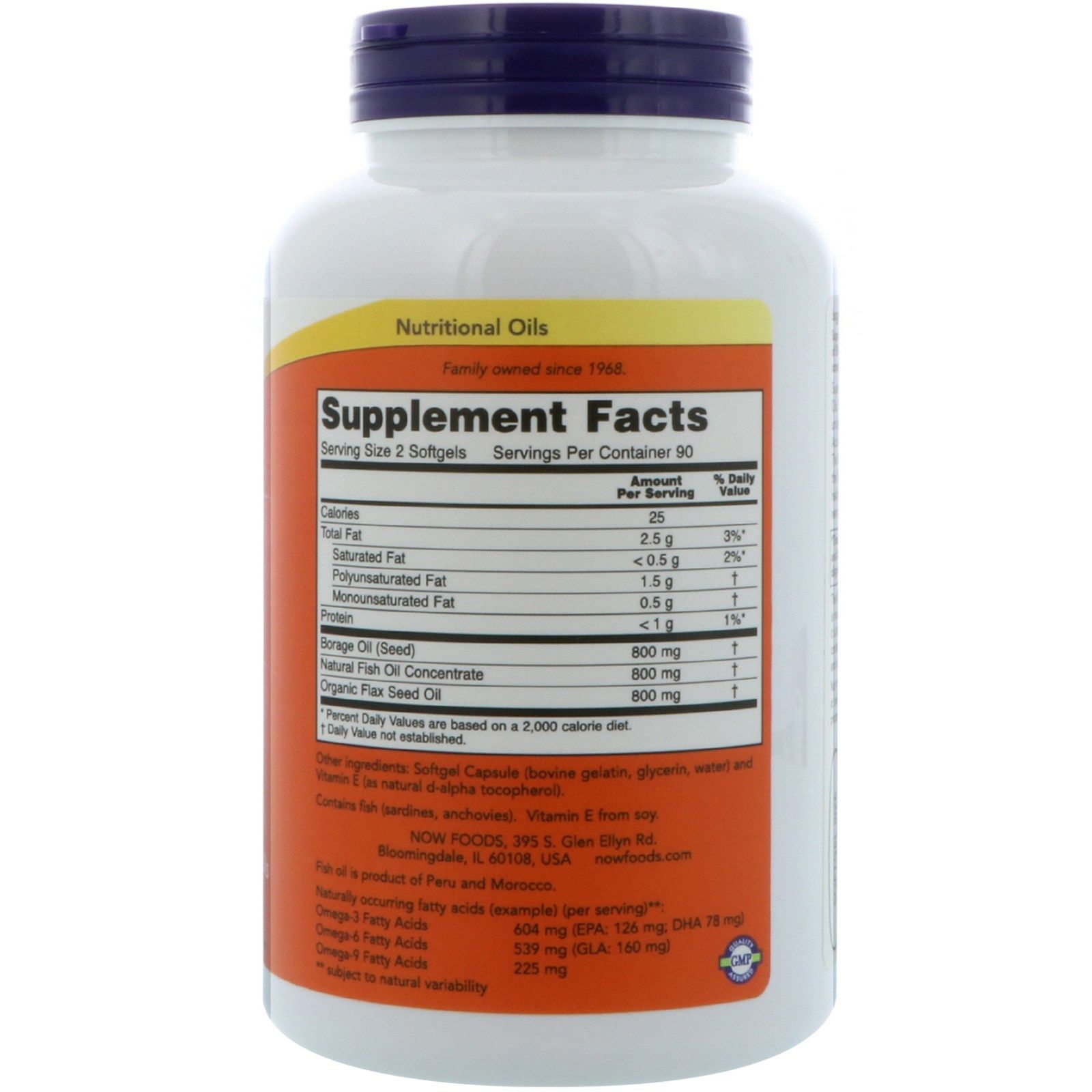 Super Omega 3-6-9 Супер Омега 3-6-9 Now Foods 1200 мг, 180 капсул