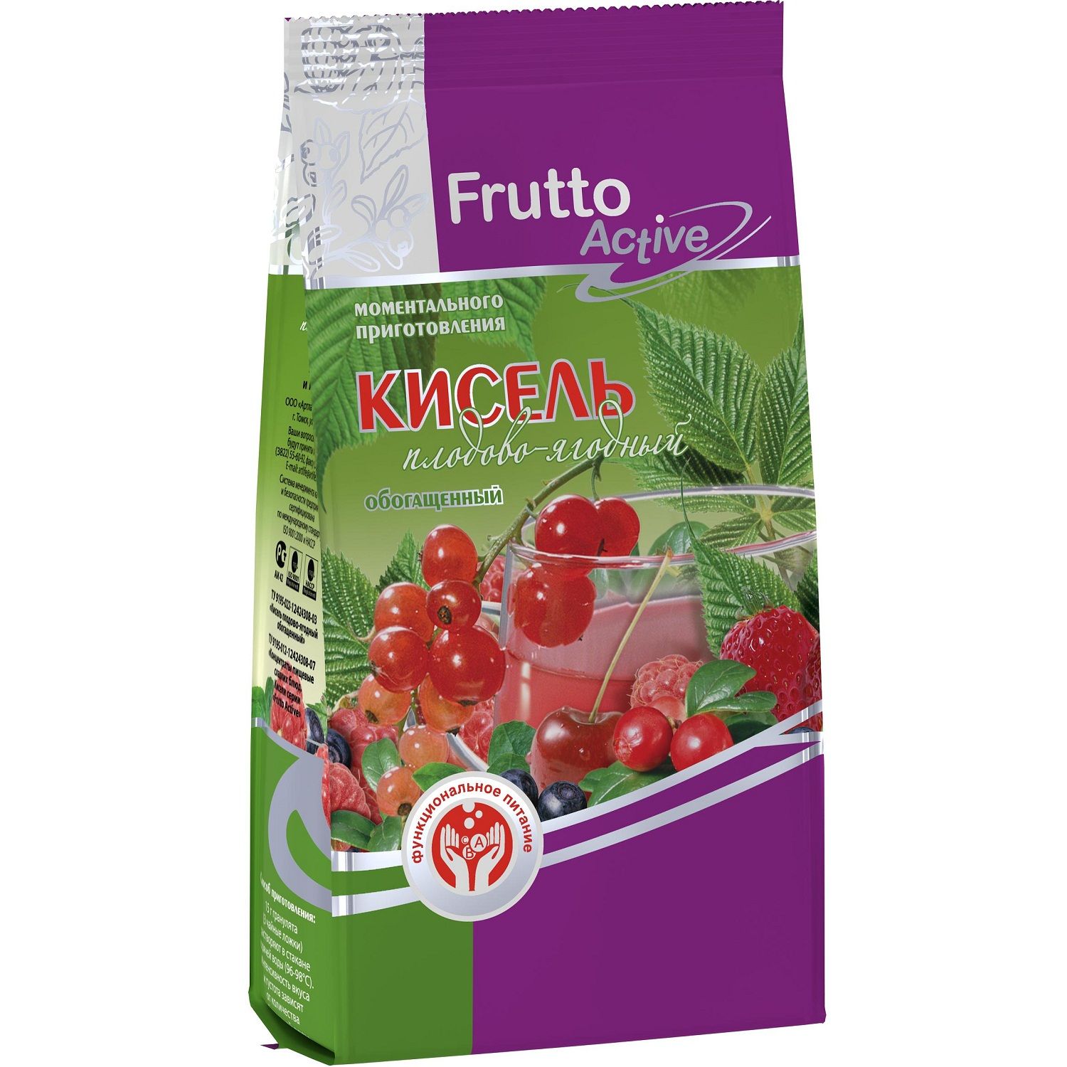Кисель Клюква с ягодами Frutto Active Арт Лайф, 500 г