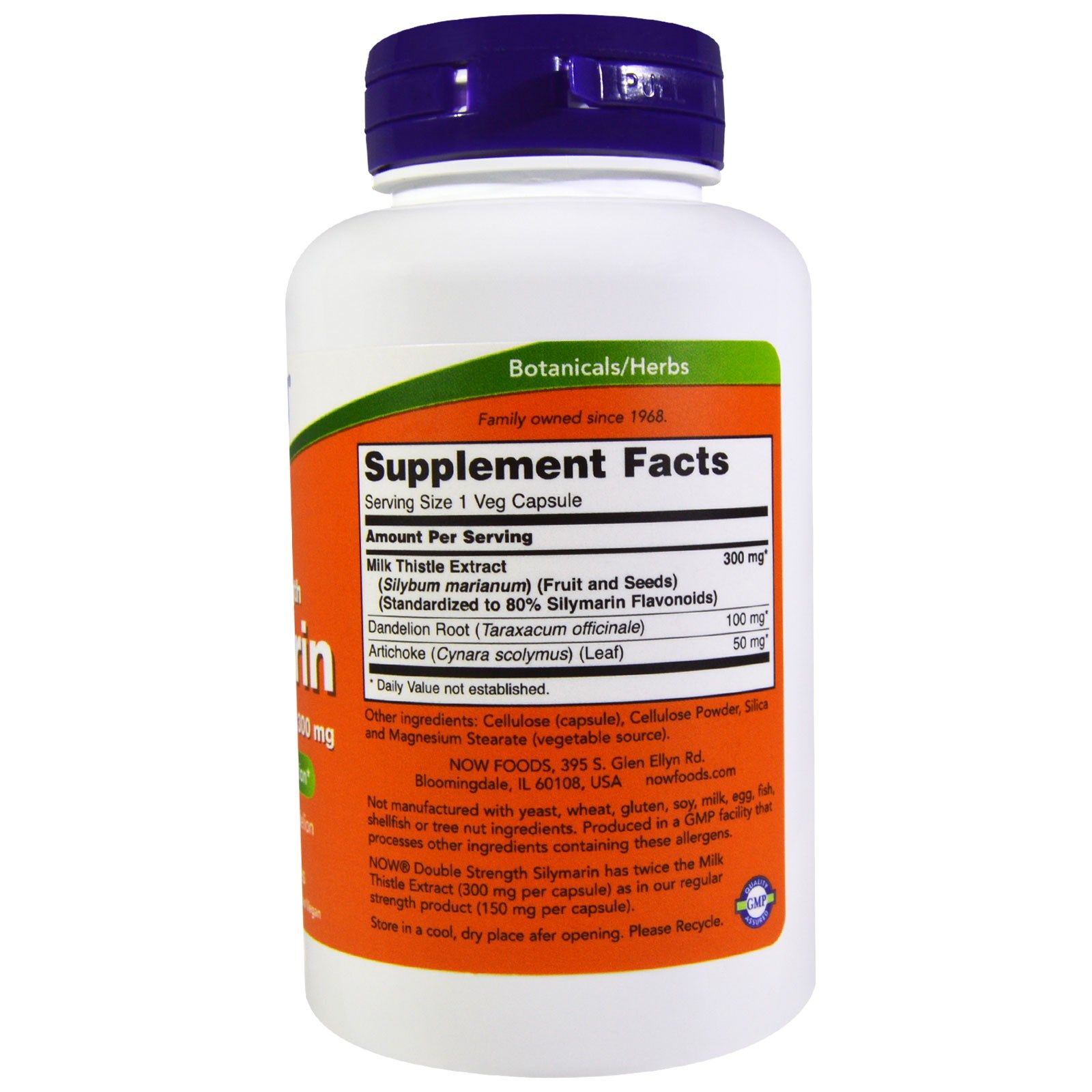 Silymarin 2X  Экстракт Расторопши  Лечение Печени  Now Foods, 300 мг, 100 капсул