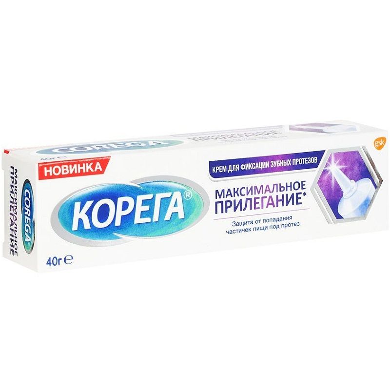 Крем для фиксации зубных протезов Корега Максимальное прилегание, 40 г
