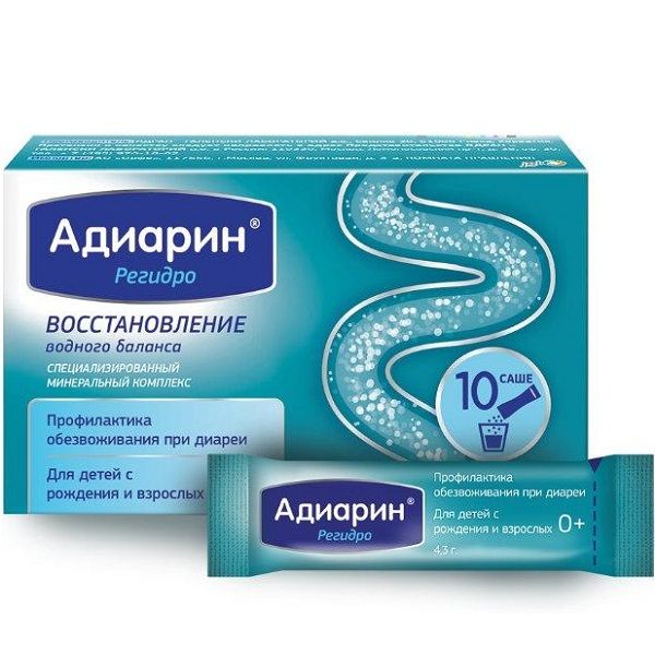 Специализированный минеральный комплекс для восстановления водного баланса Адиарин Регидро 4,3 г, 10 шт