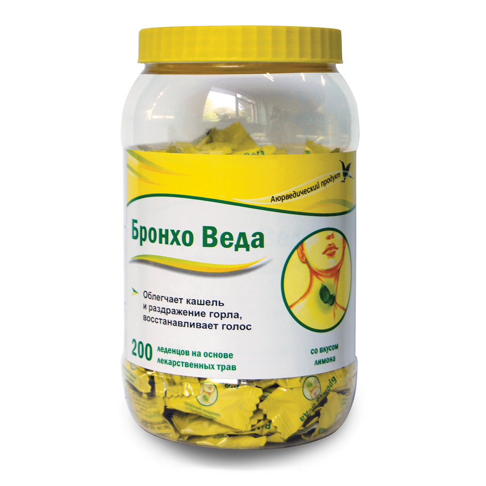 Леденцы травяные лимон Бронхо Веда, 200 шт